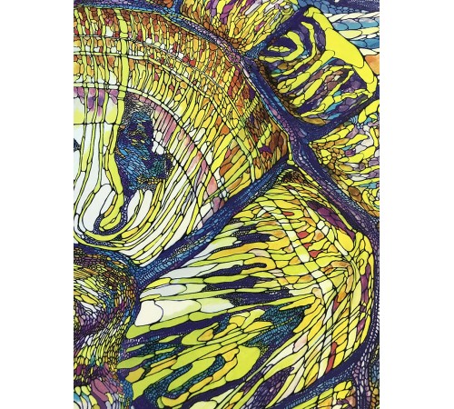Шелковый платок "Черепаха 1" желтый